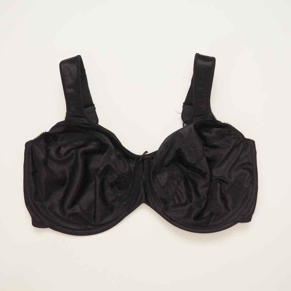 Bali 3562 Black Satin Tracings Underwire Minimizer Bra sz 40G - Picture 2 of 4